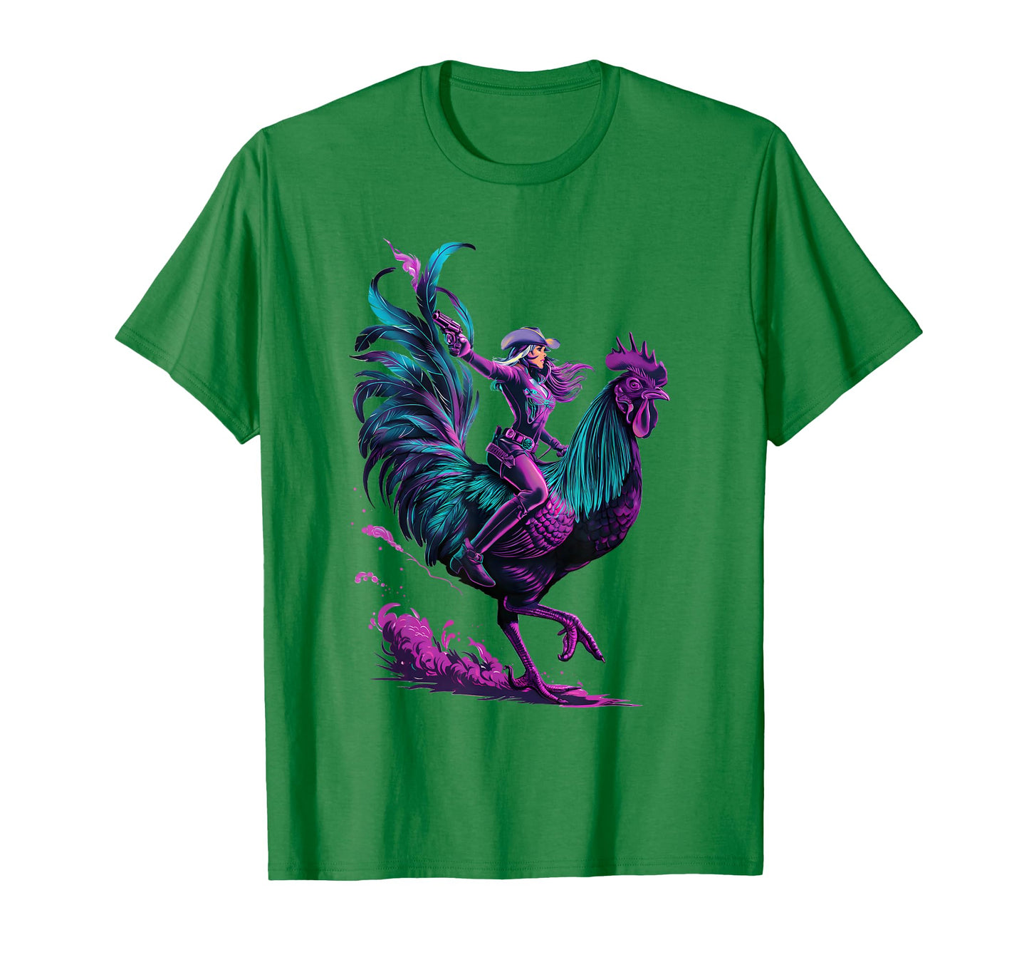 Cowgirl Riding Chicken T-Shirt