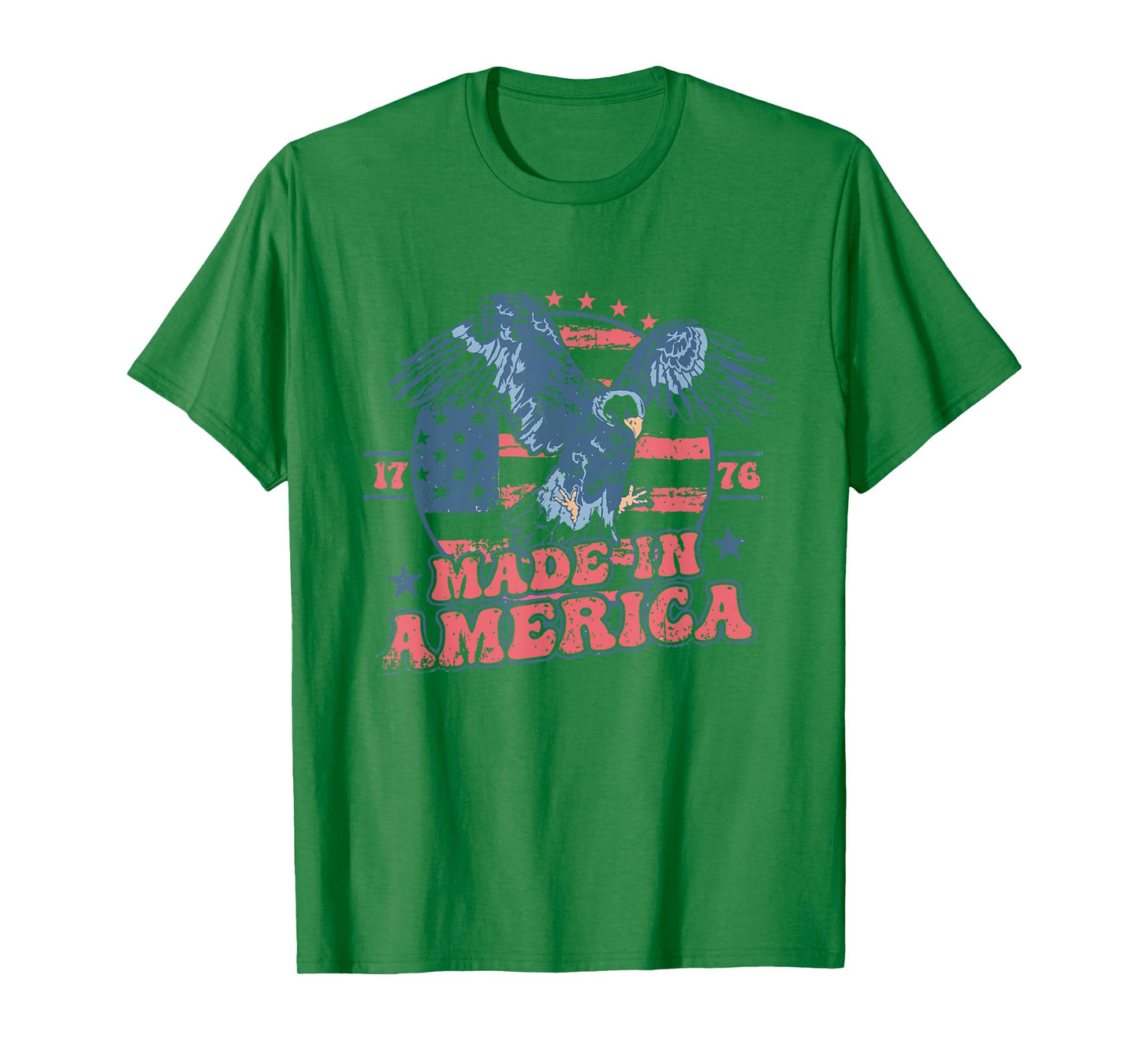 Made In America USA Flag Eagle 4th of July Patriotic Freedom T-Shirt for Women Men