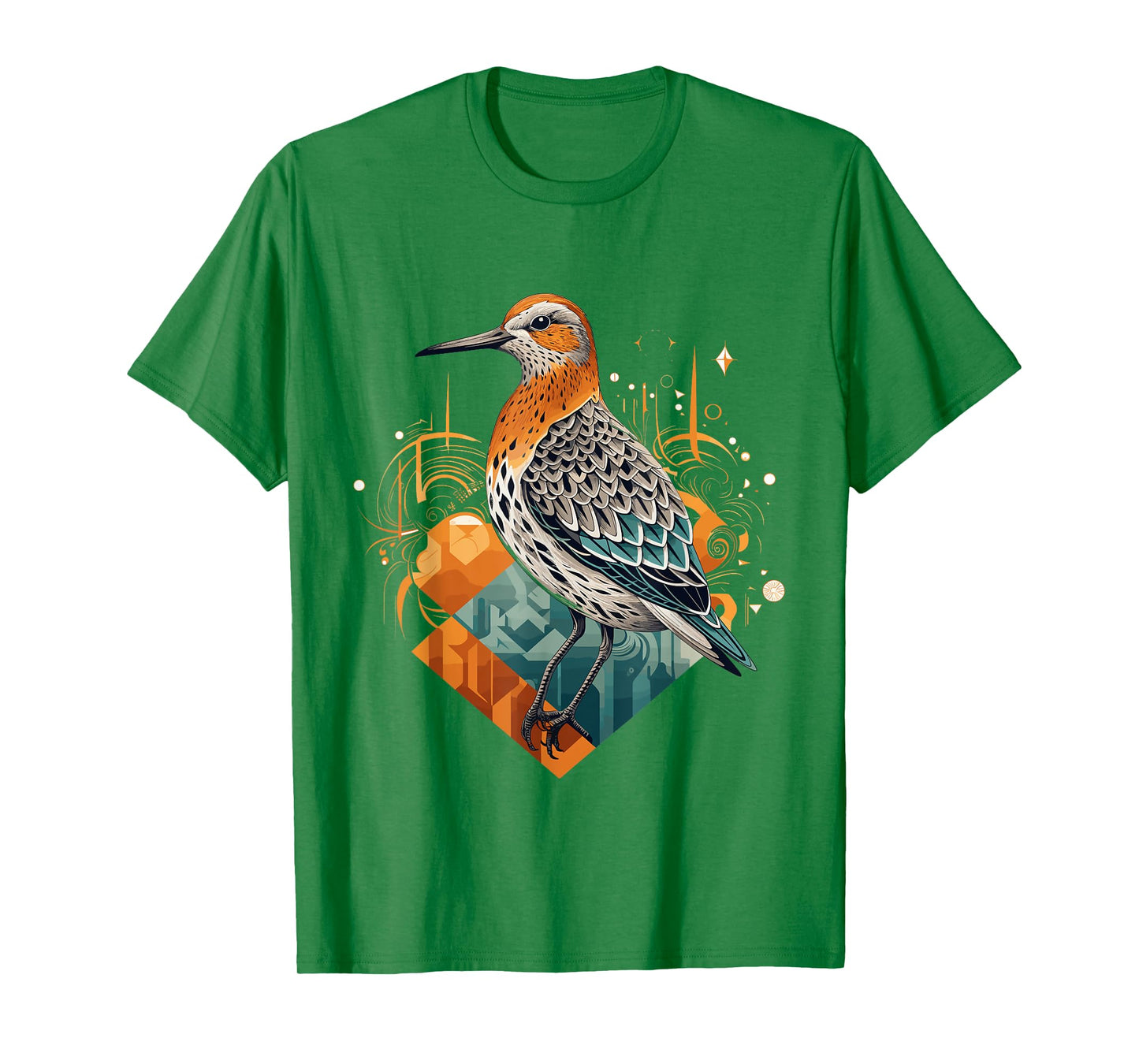 Buff-breasted Sandpiper Geometric Patten Art,Cute Bird Lover T-Shirt