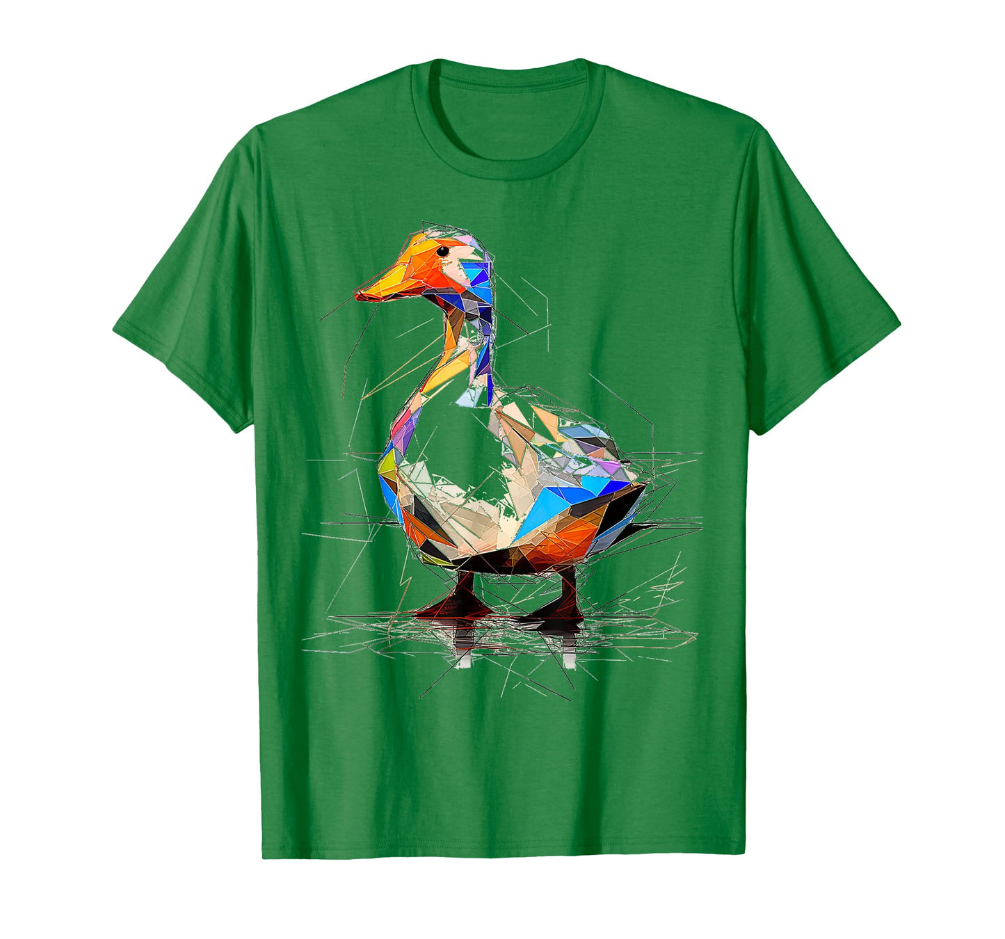 Duck Polygon Drawing Animal Abstract Art Graphic Bird T-Shirt