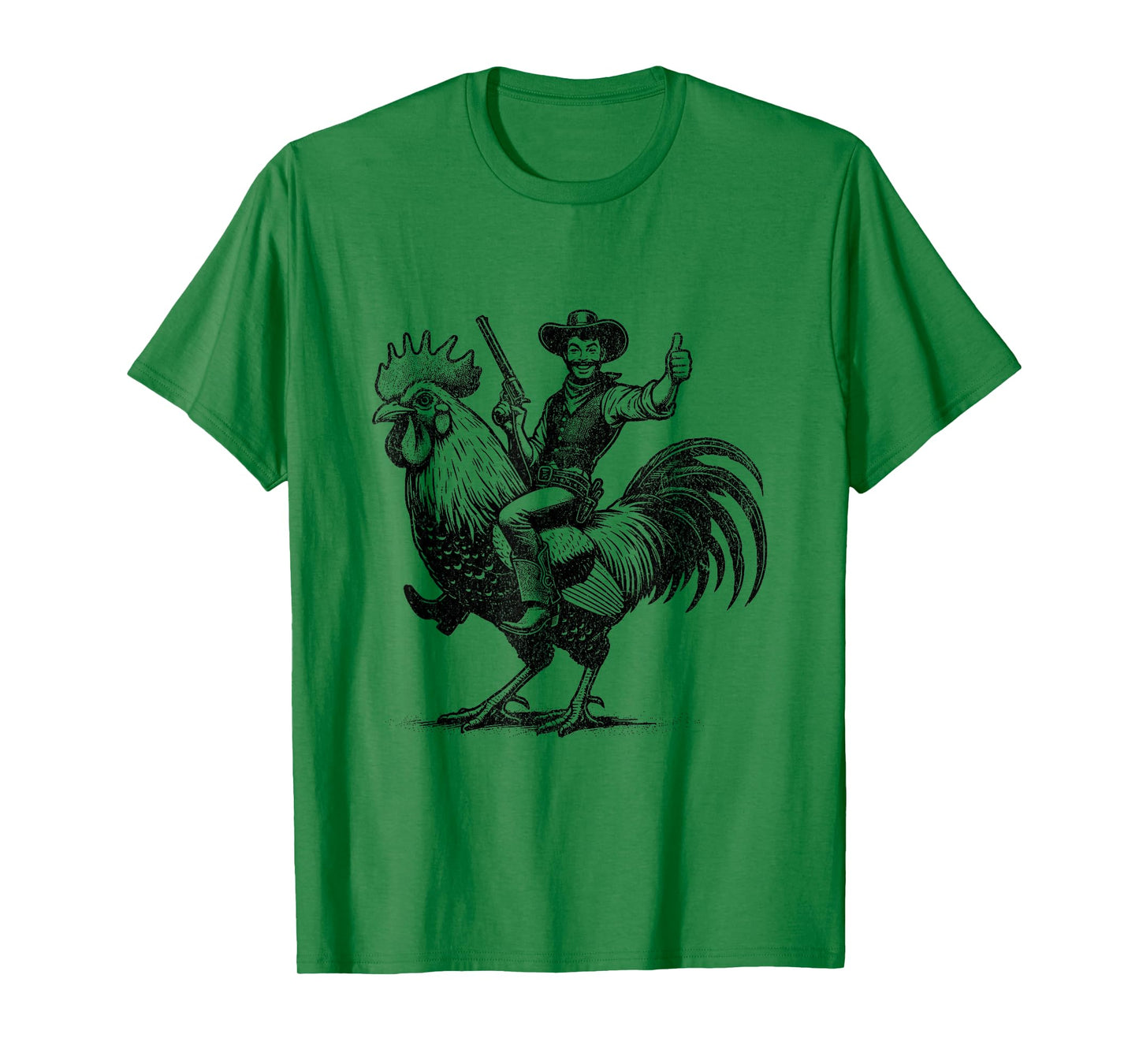 Funny Vintage Cowboy Riding Chicken T-Shirt