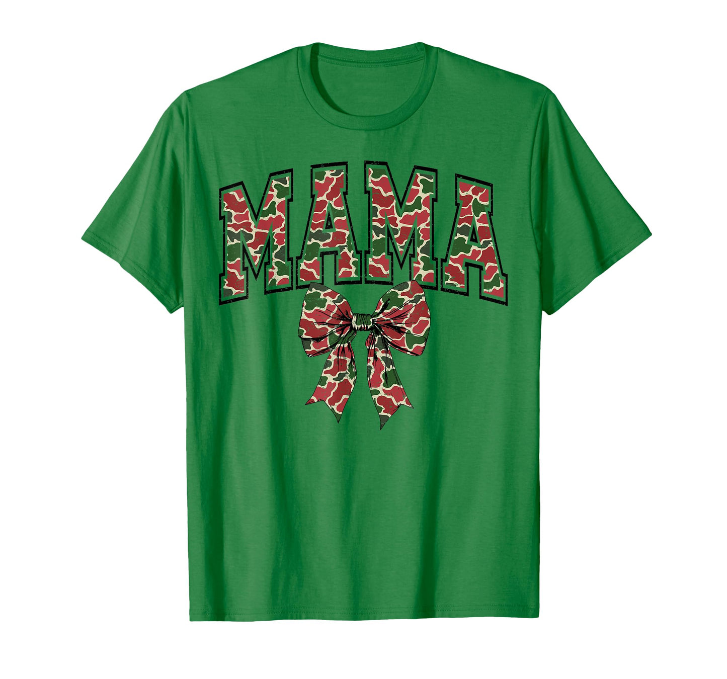 Hunting Mama Camouflage Old Camo Coquette Bow Mother's Day T-Shirt