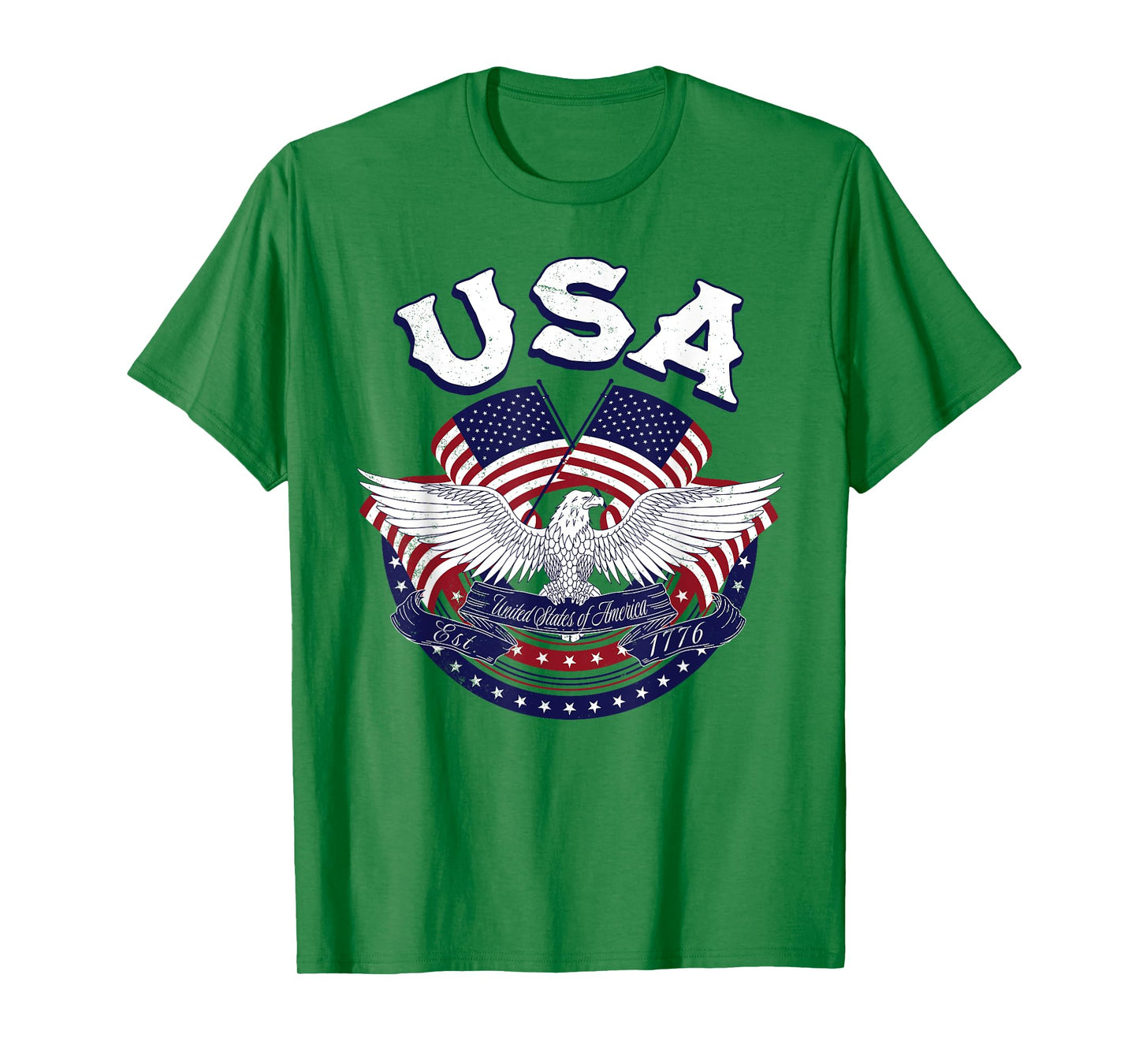 USA American Bald Eagle USA Flag July 4th red white and blue T-Shirt for Women Kids Men