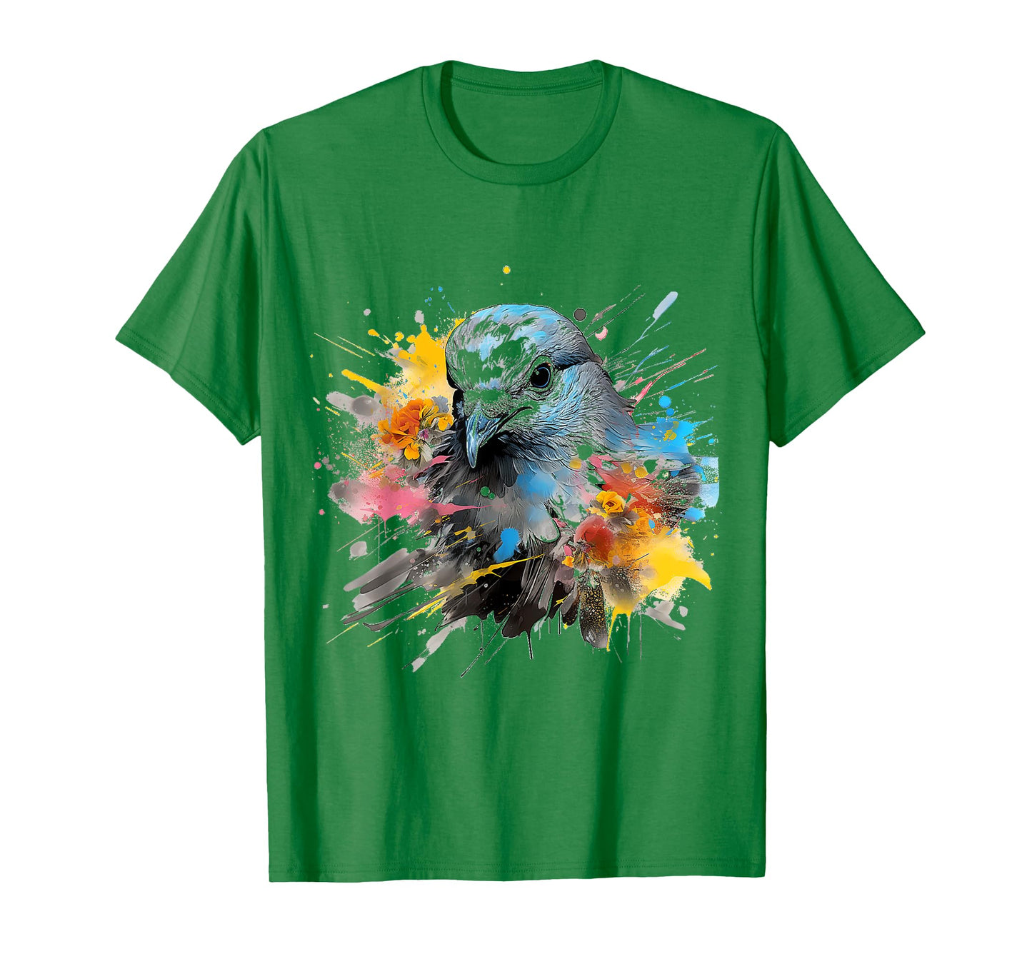 Dove Abstract Painting Art Drawing Flowers Graphic Bird T-Shirt