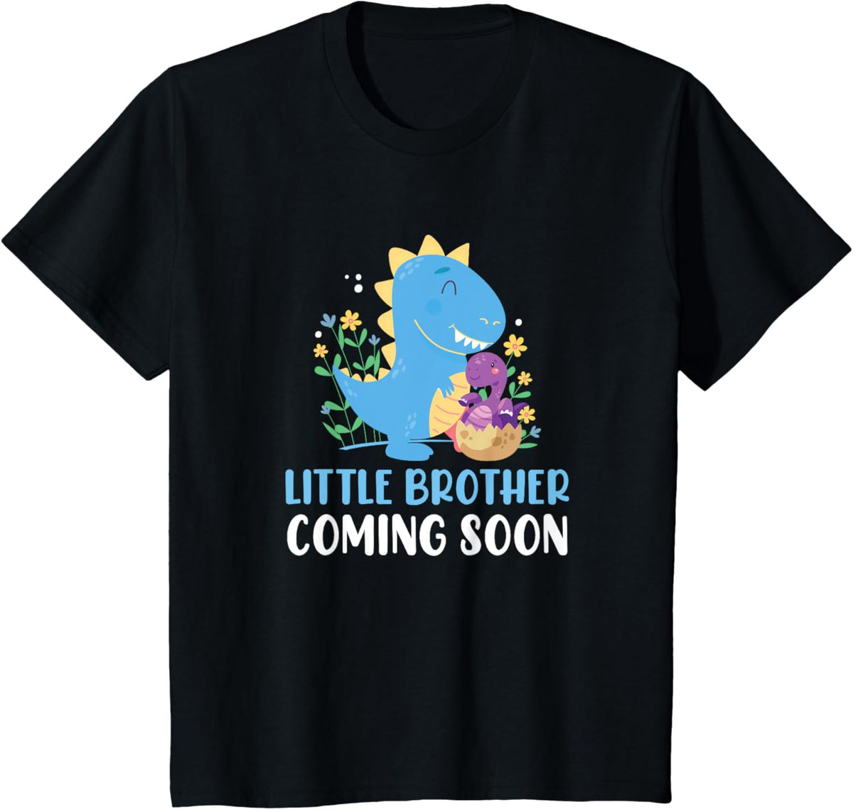 Kids Little Brother Coming Soon Dinosaur T-Shirt
