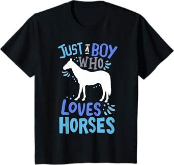 Kids Horse Just A Boy Who Loves Horses Gift T-Shirt