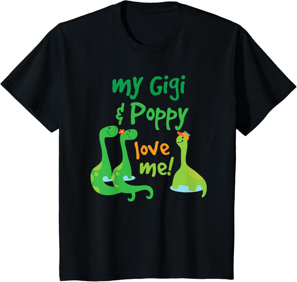 Kids Gigi and Poppy Love Me Grandson Dinosaur T-Shirt