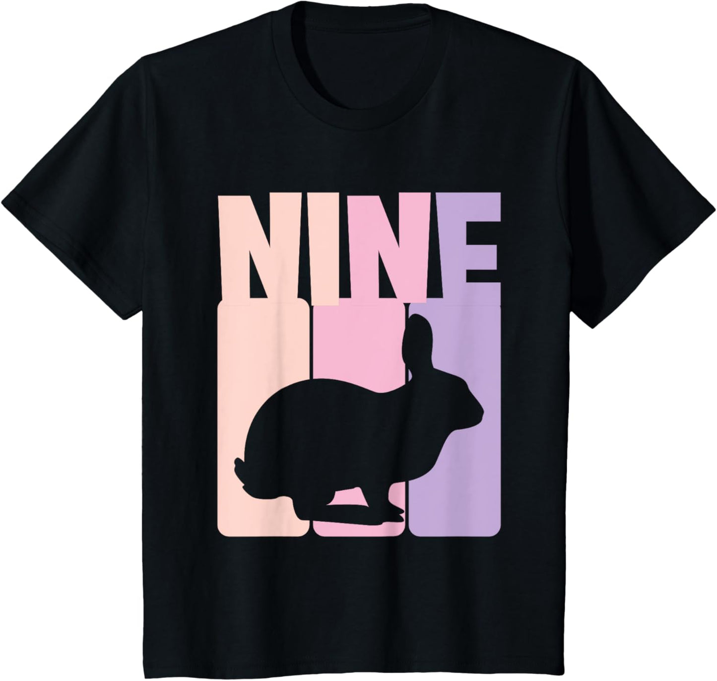 9th Birthday Girl Bunny 9 Years Rabbit Birthday T-Shirt