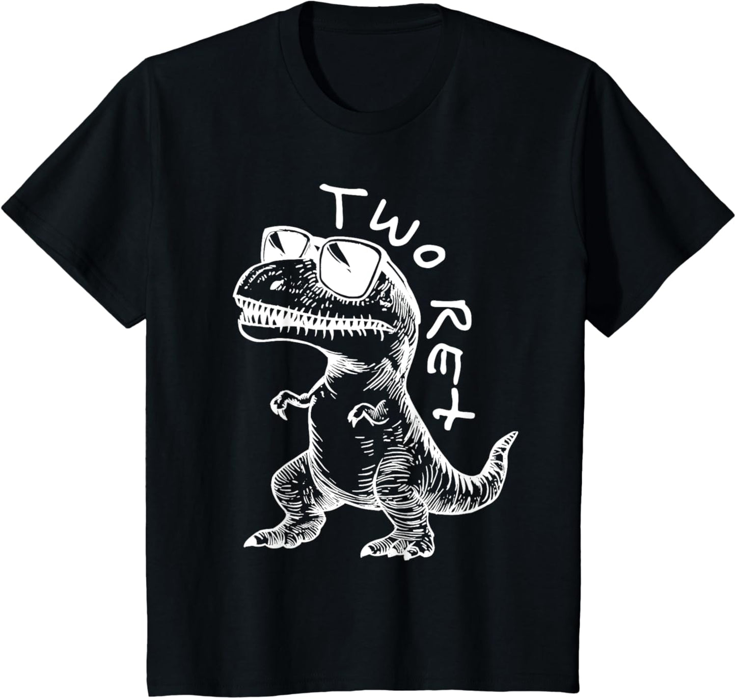 Kids Two Rex 2nd Birthday Gifts Second Dinosaur Boy 2 Years Old T-Shirt