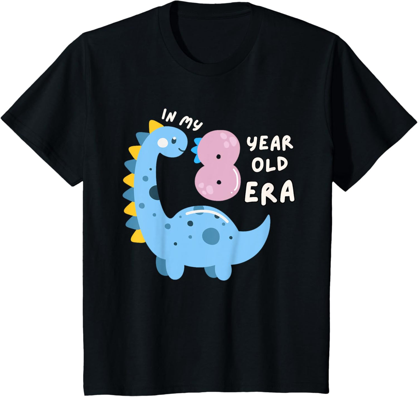 Cute Dinosaur In My 8 Year Old Era Fun Animal 8th Birthday T-Shirt