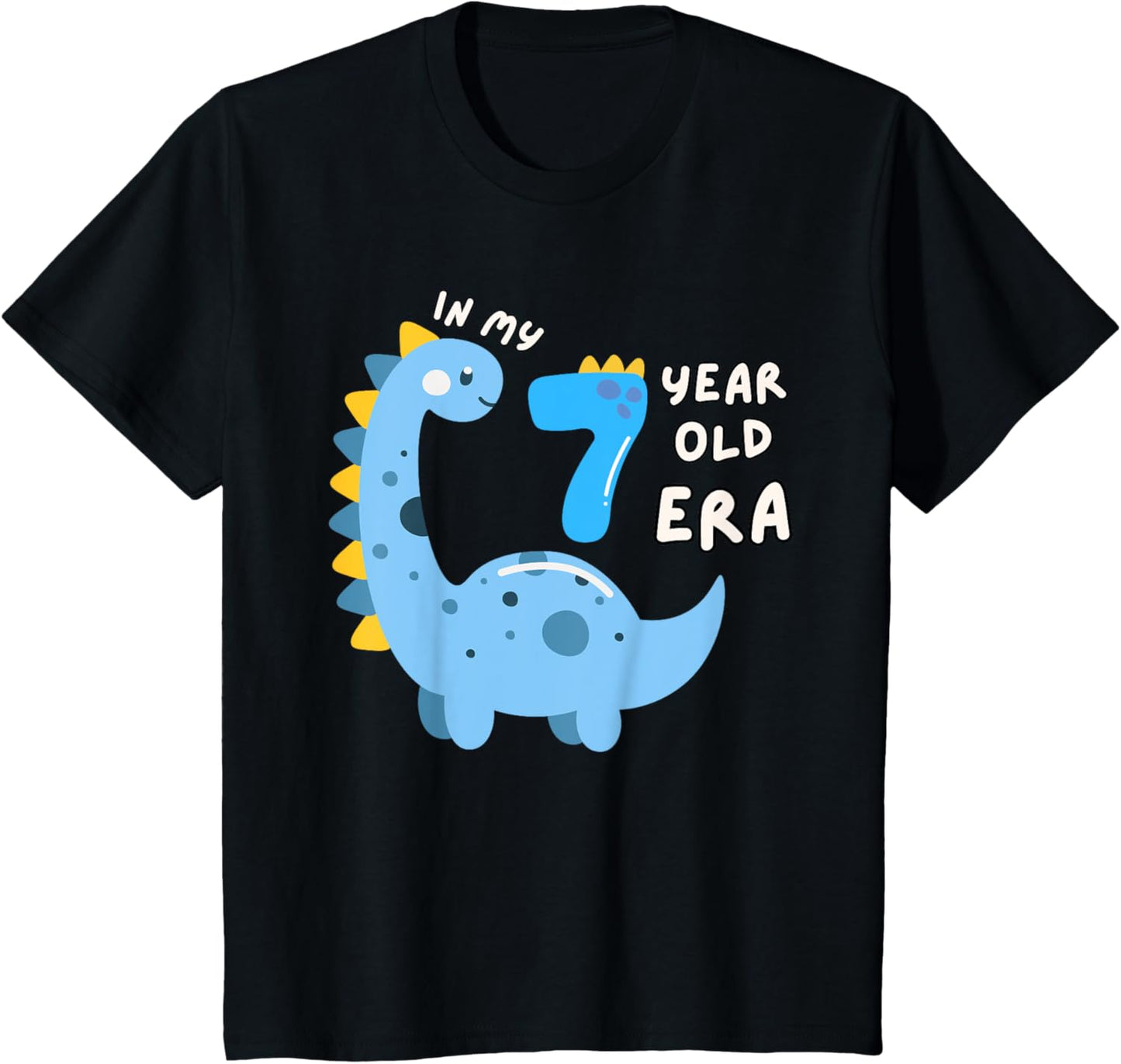 Cute Dinosaur In My 7 Year Old Era Fun Animal 7th Birthday T-Shirt