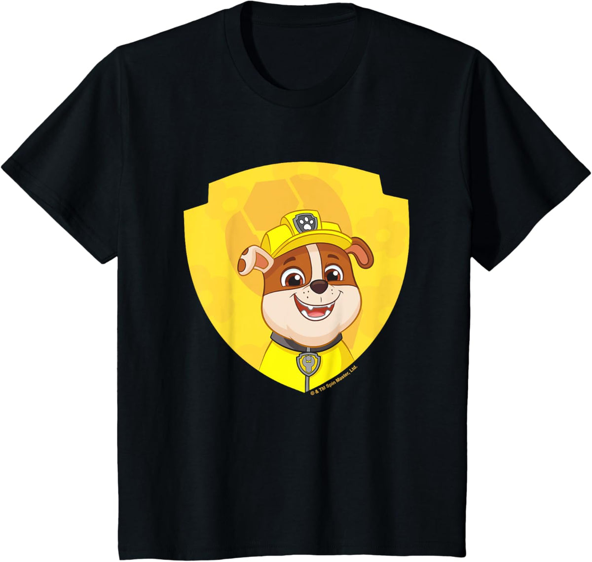 Kids PAW Patrol Rubble Big Chest Shield Emblem T-Shirt
