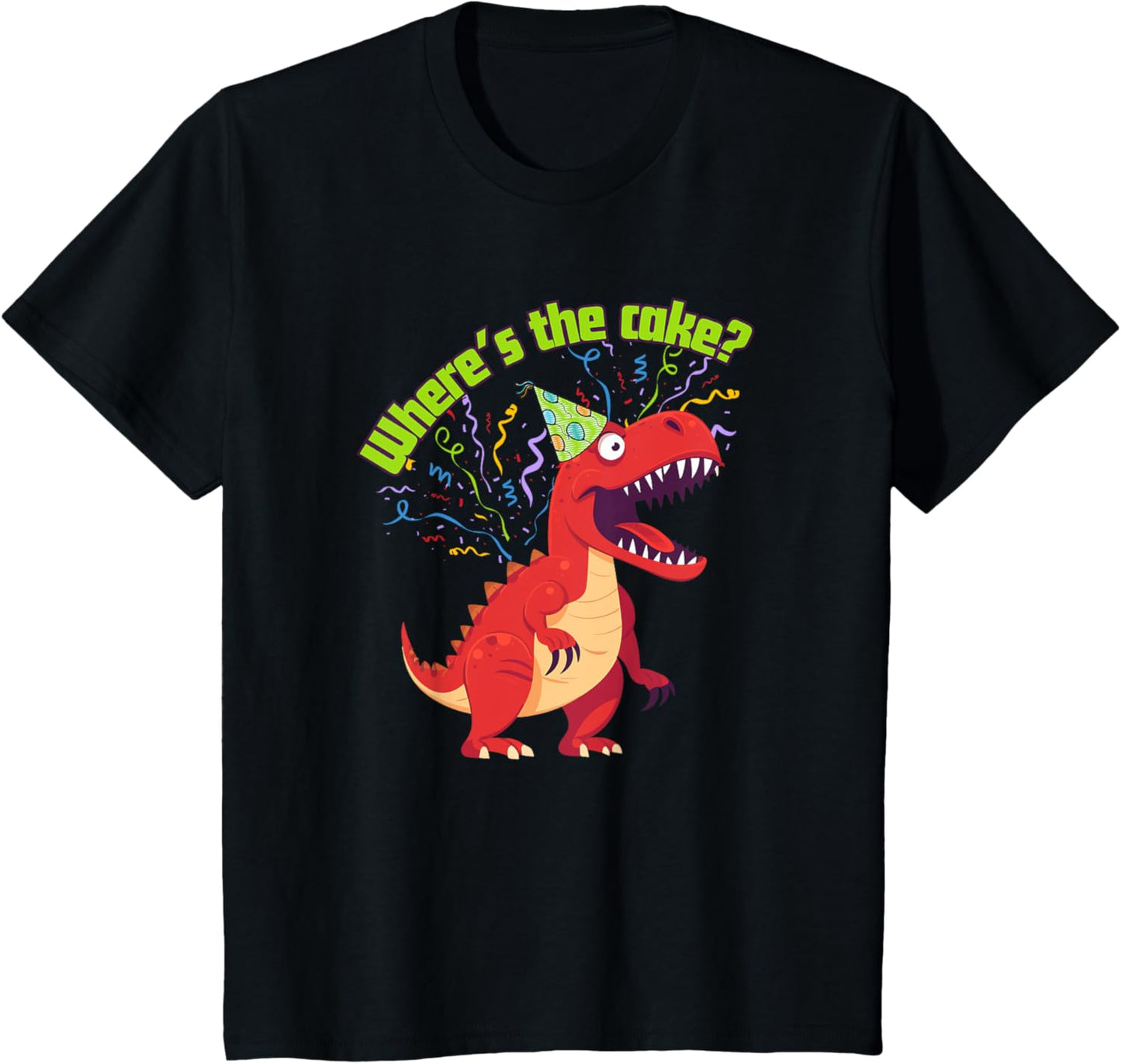 Kids T-Rex Birthday Cake Kids’ Design – Funny Dinosaur Gift T-Shirt