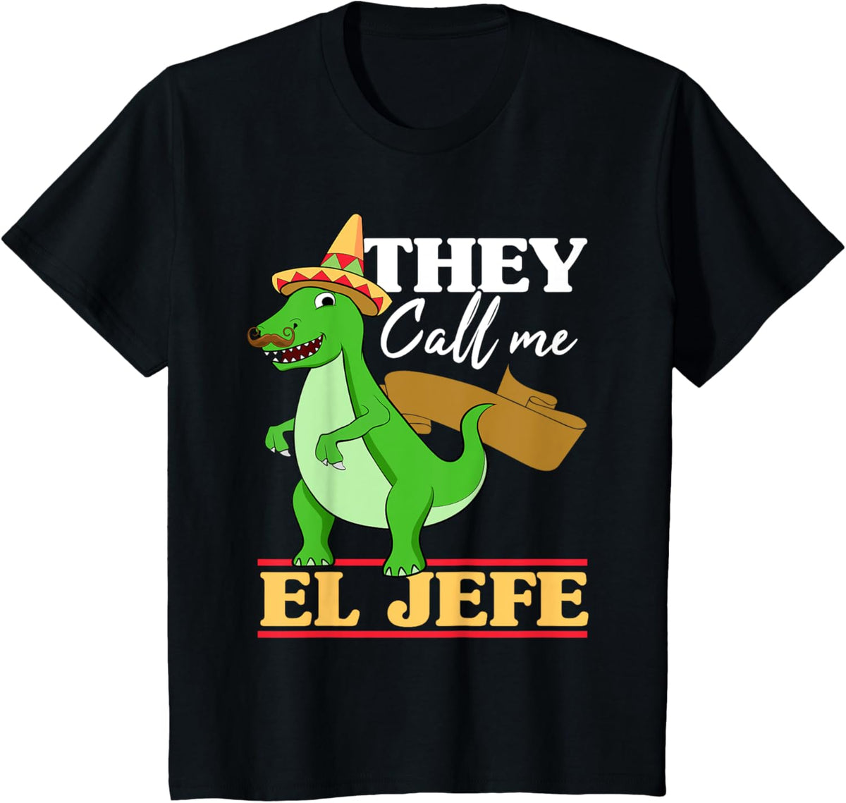 Kids They Call Me El Jefe Cinco De Mayo Dinosaurio Toddler Boy T-Shirt