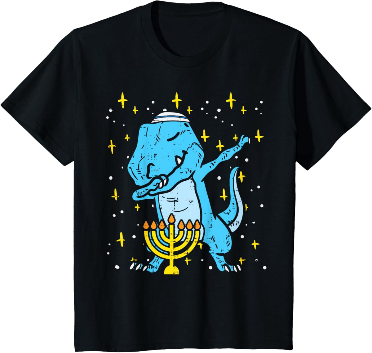 Kids Jewish Dab Dino Trex Chanukah Kids Toddler Boys Hanukkah T-Shirt