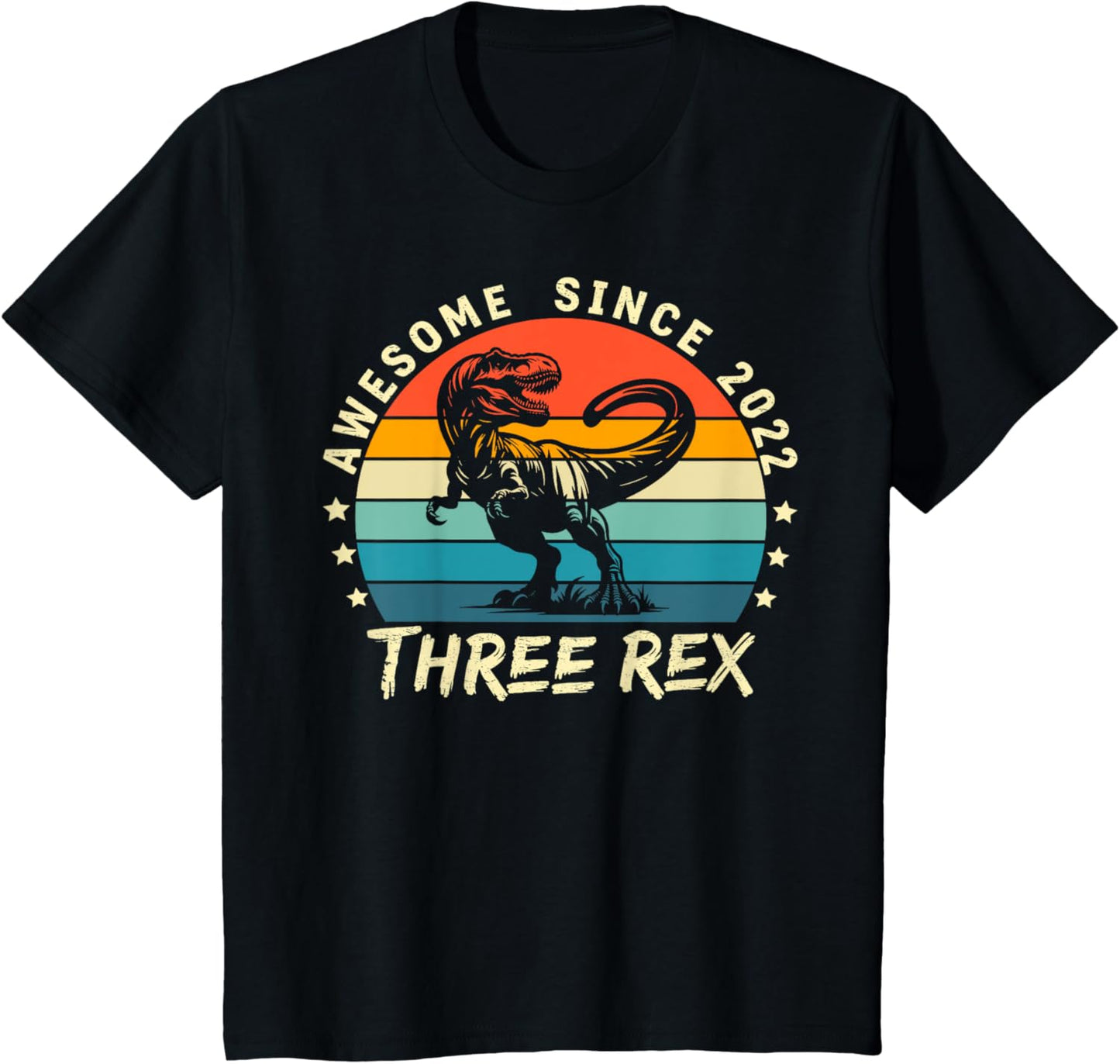 Kids Kids Three Rex 3rd Birthday Boy Third Dinosaur 3 Year Old T-Shirt