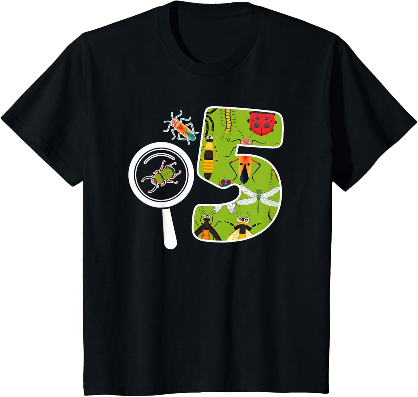 5th Bug Birthday Party Five Year Old Insects Birthday T-Shirt