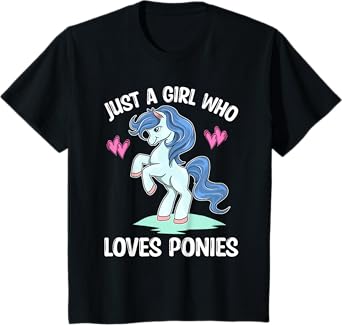 JUST A GIRL WHO LOVES PONIES Horse & Pony Lover Toddler Kids T-Shirt