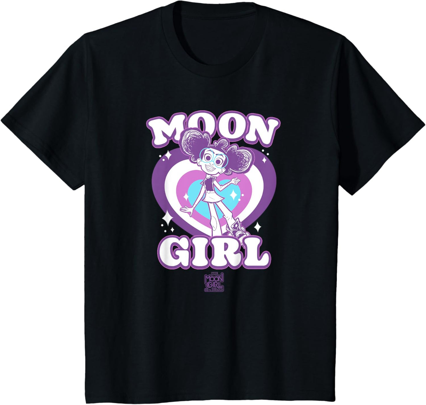 Kids Marvel Moon Girl And Devil Dinosaur Moon Girl Retro Hearts T-Shirt
