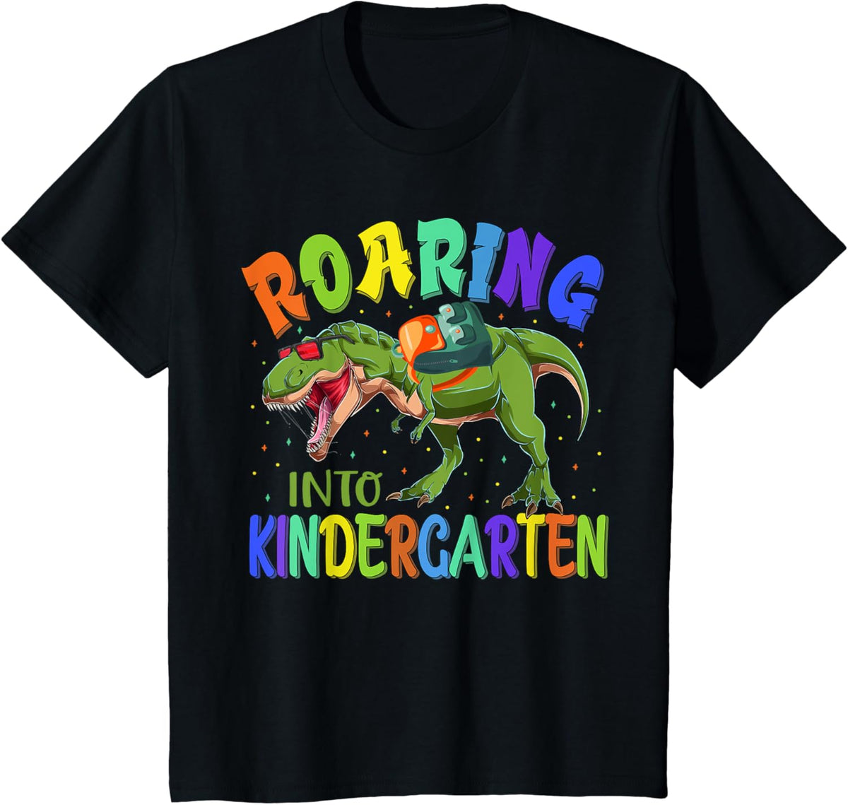Kids Roaring Into Kindergarten Dinosaur Ready To Crush Boys T-Shirt