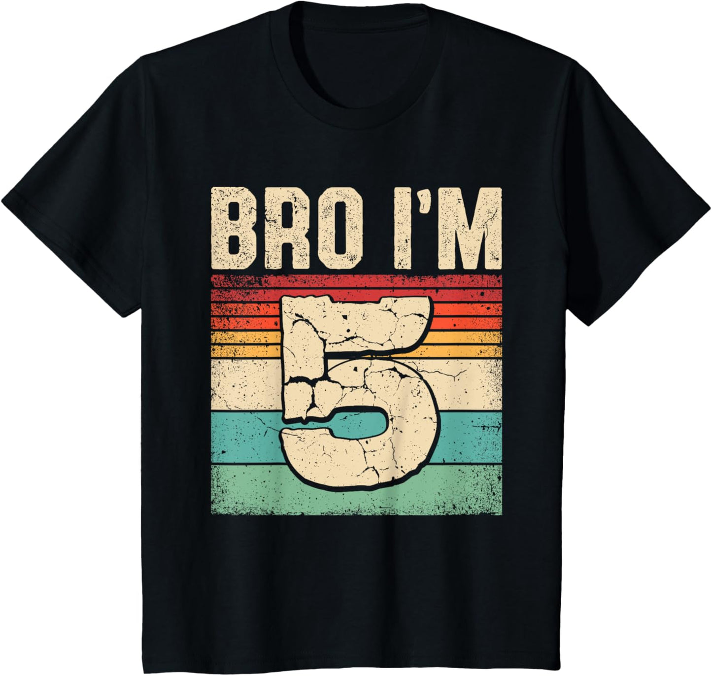 Kids 5th Birthday Shirt Boy Bro I'm 5 Year Old Five Bday T-Shirt