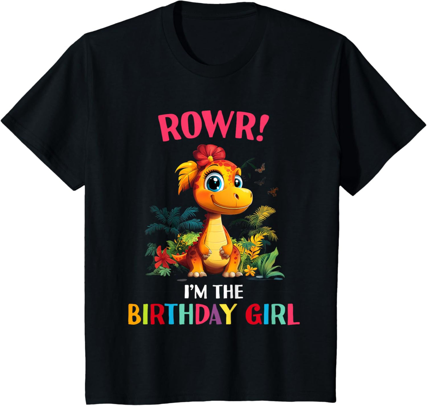 Kids Birthday Girl Saurus Dinosaur Dino Matching Family T Rex T-Shirt