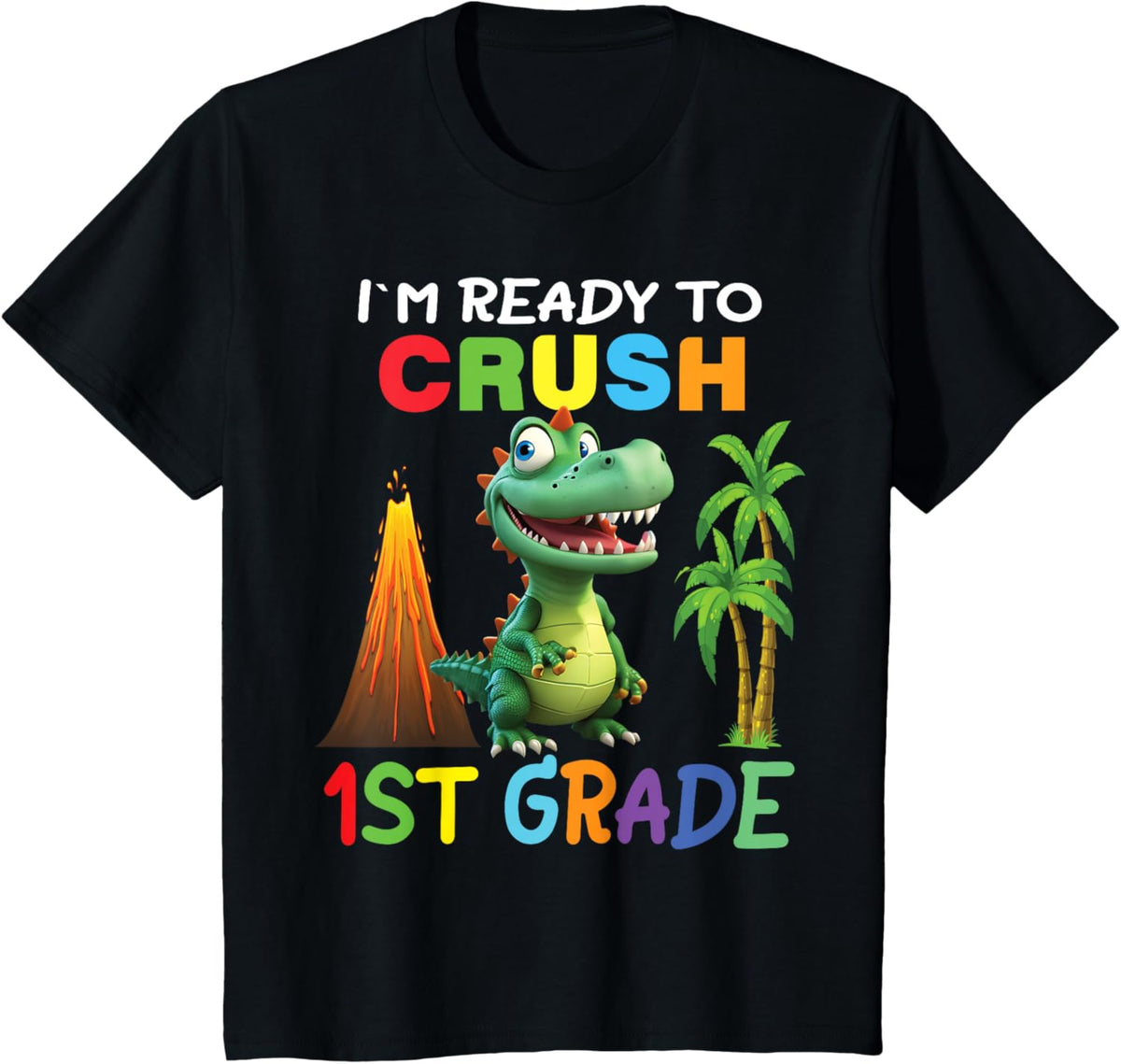 Kids Crush 1st Grade Back to School Gift Dinosaur T-Rex Boys T-Shirt