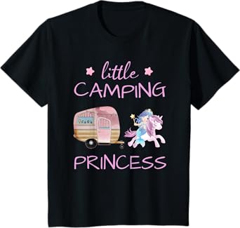 Little Camping Princess - Unicorn Mermaid Girl T-Shirt