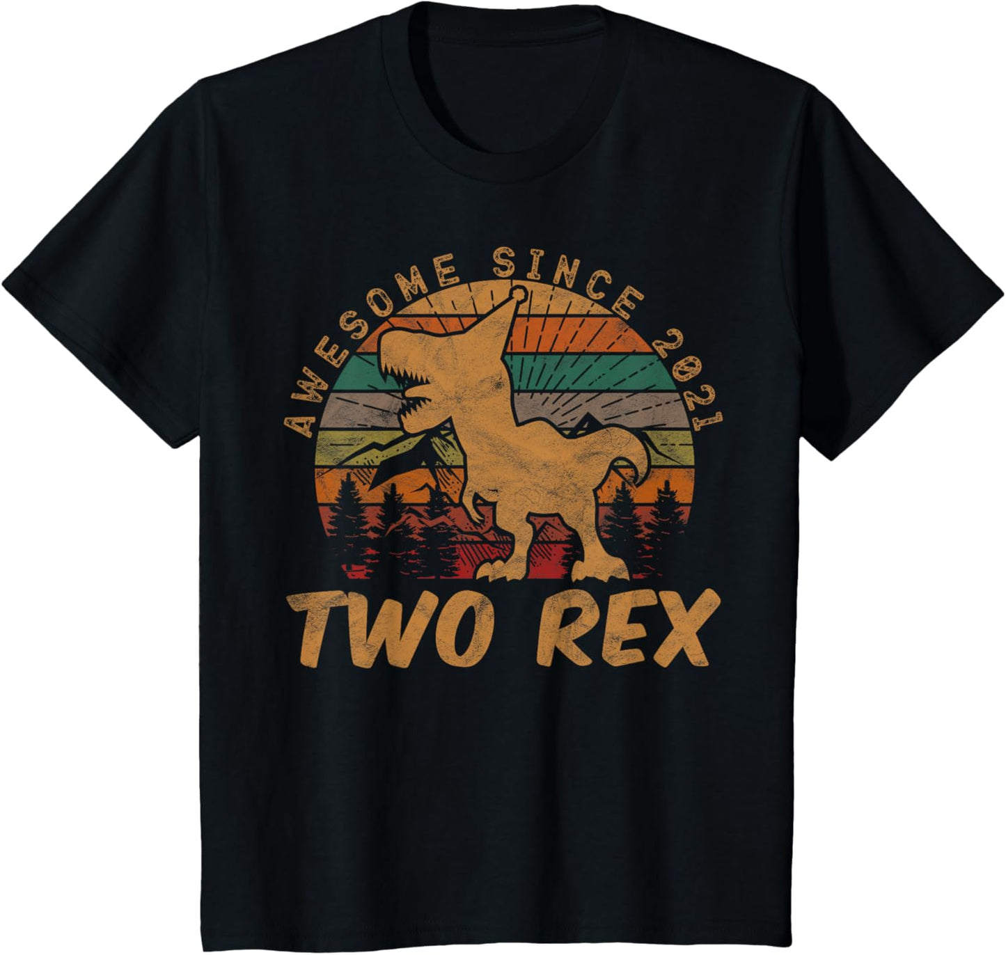Two Rex 2nd Birthday Gifts Second Dinosaur 2 Year Old T-Shirt