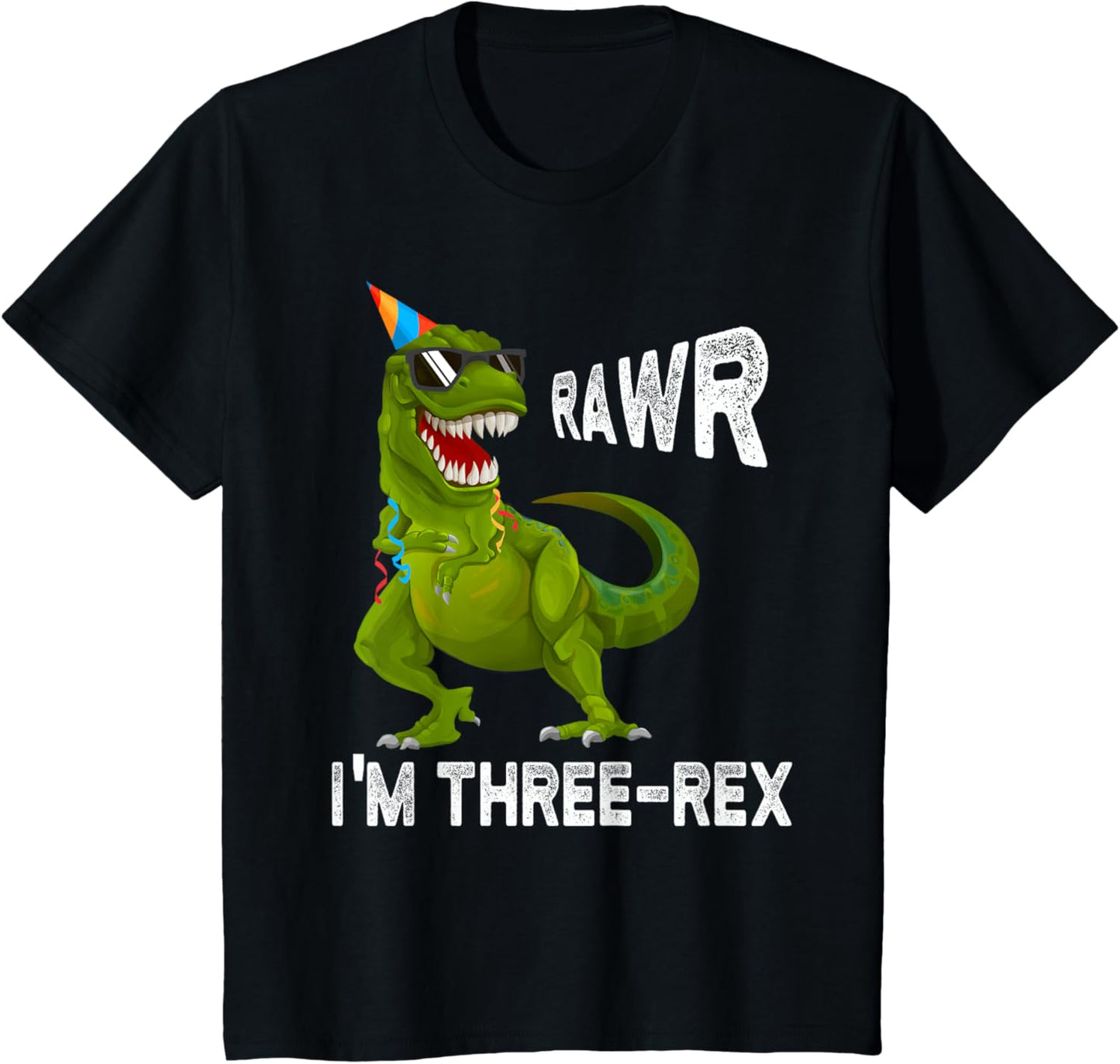 Kids Three Rex T-Rex Birthday SHIRT 3 Yrs old Boy Tee T-Shirt