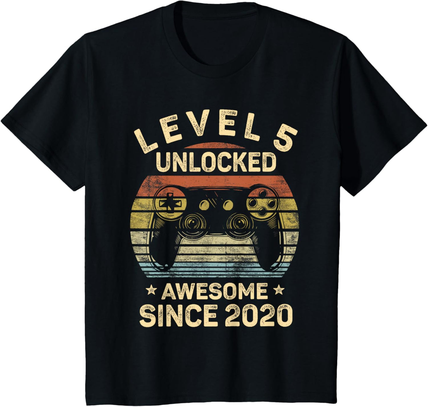 Kids Level 5 Unlocked 5th Birthday 5 Year Old Gifts Gamer Bday T-Shirt