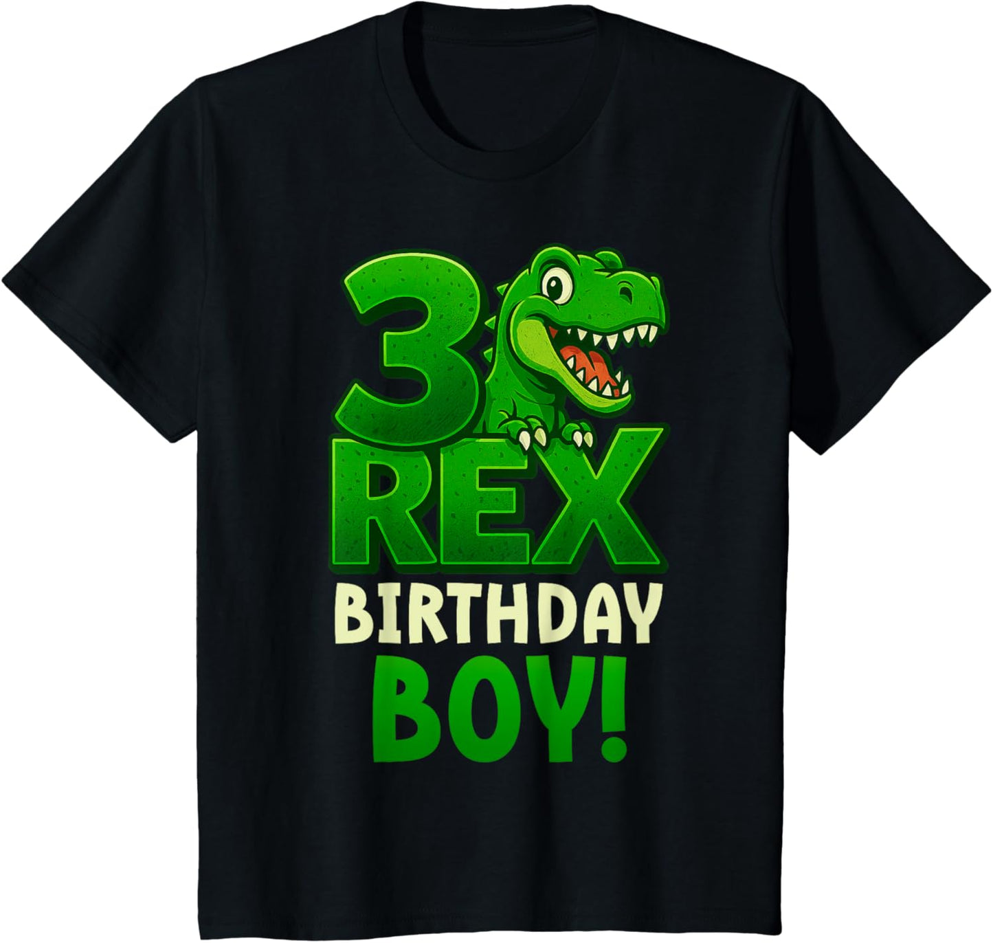 Kids Three Rex 3rd Birthday Shirt Third Dinosaur 3 Year Old T-Shirt