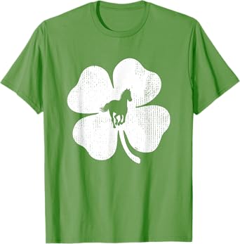 Horse Lucky Shamrock Leaf St Patrick's Day Funny Gift T-Shirt