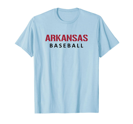 Arkansas Baseball Block and Stencil Font T-Shirt