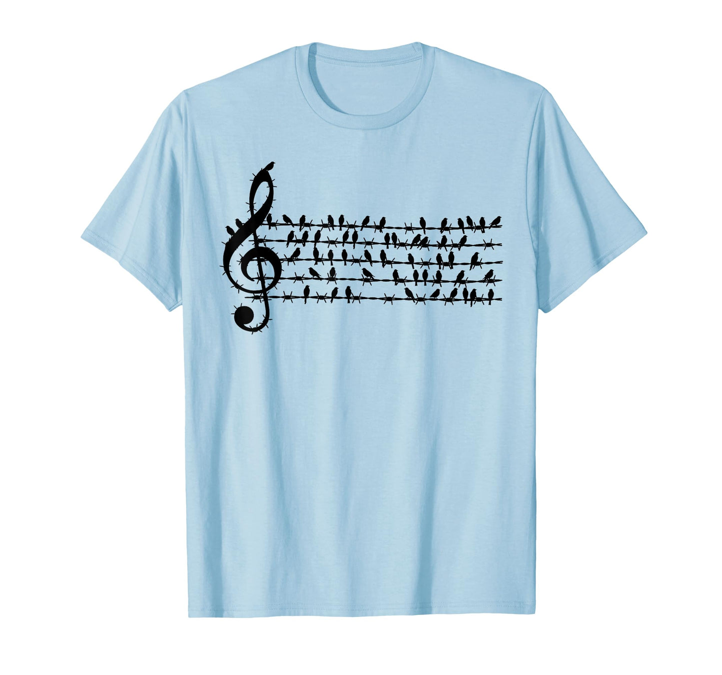 Bird Music Note Funny Clef Musician Art Gifts Men Women Kids T-Shirt
