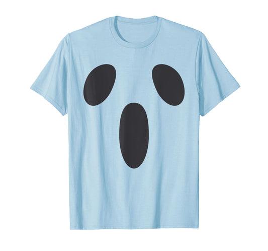 Ghost Silly Face Spooky Halloween Ghoul Face Easy Costume T-Shirt