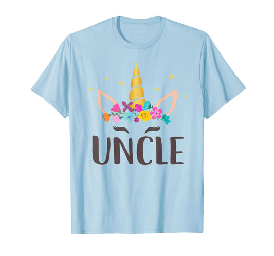 Uncle Unicorn Floral Birthday Matching T-Shirt