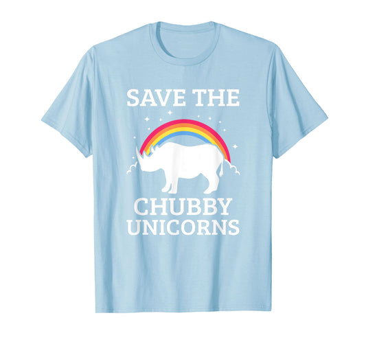 Save The Chubby Unicorns Rhino Rainbow T-Shirt
