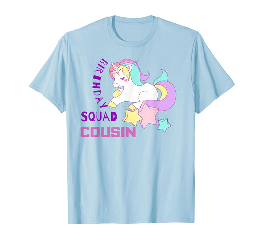 Cousin Of The Birthday Girl Unicorn Party Squad T-Shirt