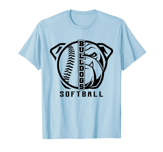 Bulldogs Baseball Softball High School Team Mascot Mom T-Shirt