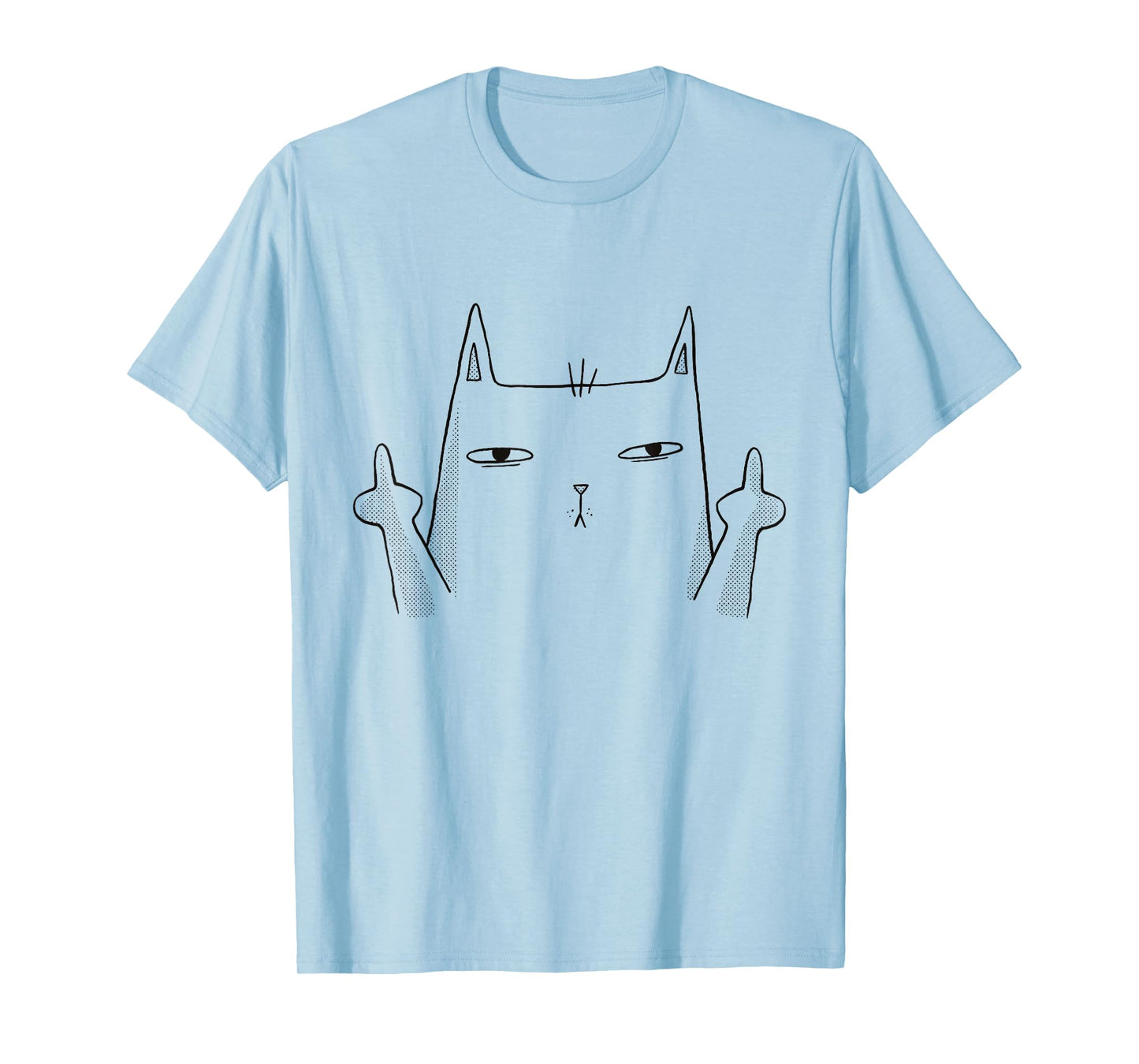 Middle Finger Cat Flip Bird GFY Meme Joke Funny Cat T-Shirt for Men Women