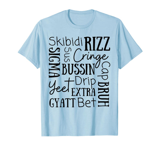 Skibidi Rizz Funny Kids Rizz Bussin Gen Z Christmas Young T-Shirt