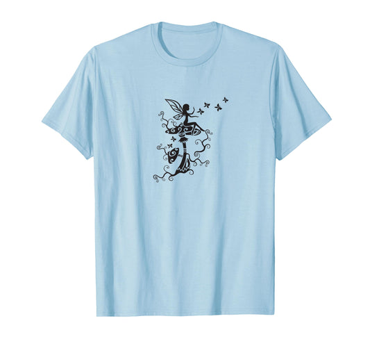 Fairy butterflies mushrooms elf magic Wicca nature mythology T-Shirt