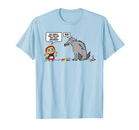Little Red Riding Hood Wolf Unicorn Cartoon Saying Outfit T-Shirt