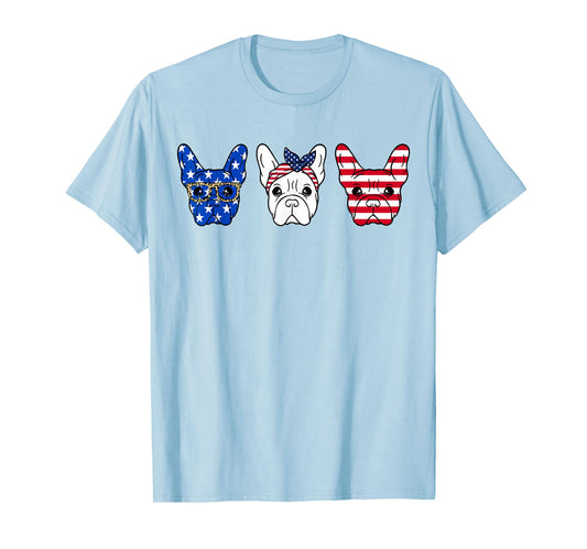 French Bulldog American Flag Patriotic Frenchie Bulldog T-Shirt