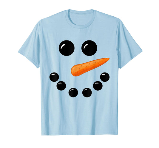 Snowman Face Shirt Boys Children Toddlers Funny Christmas T-Shirt