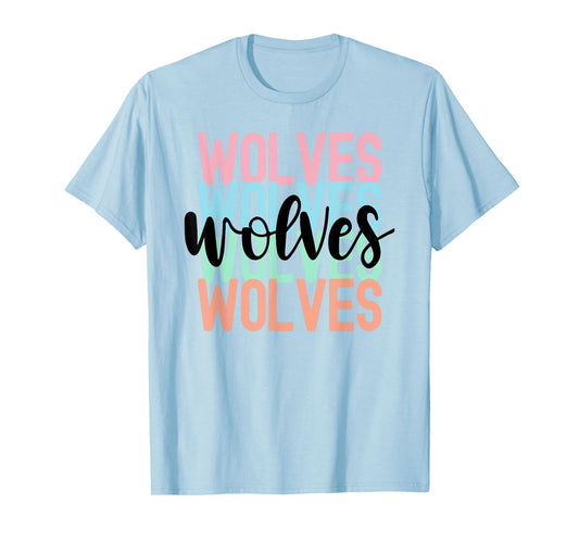 Wolves Team Mascot School Spirit Game Night T-Shirt