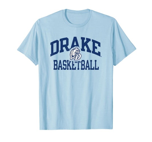 Drake Bulldogs Basketball Arch Gray Officially Licensed T-Shirt
