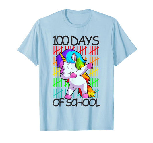 Happy 100 Days Of School Shirt Girls Unicorn Lover Gift T-Shirt