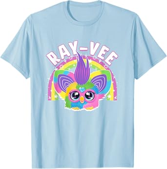 Furby Ray-Vee Cute Colorful Furblet Rainbow Logo T-Shirt